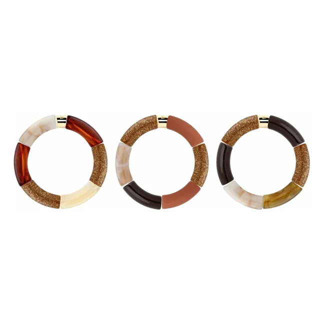Bracelets Trio Terra-Ouro | Marron