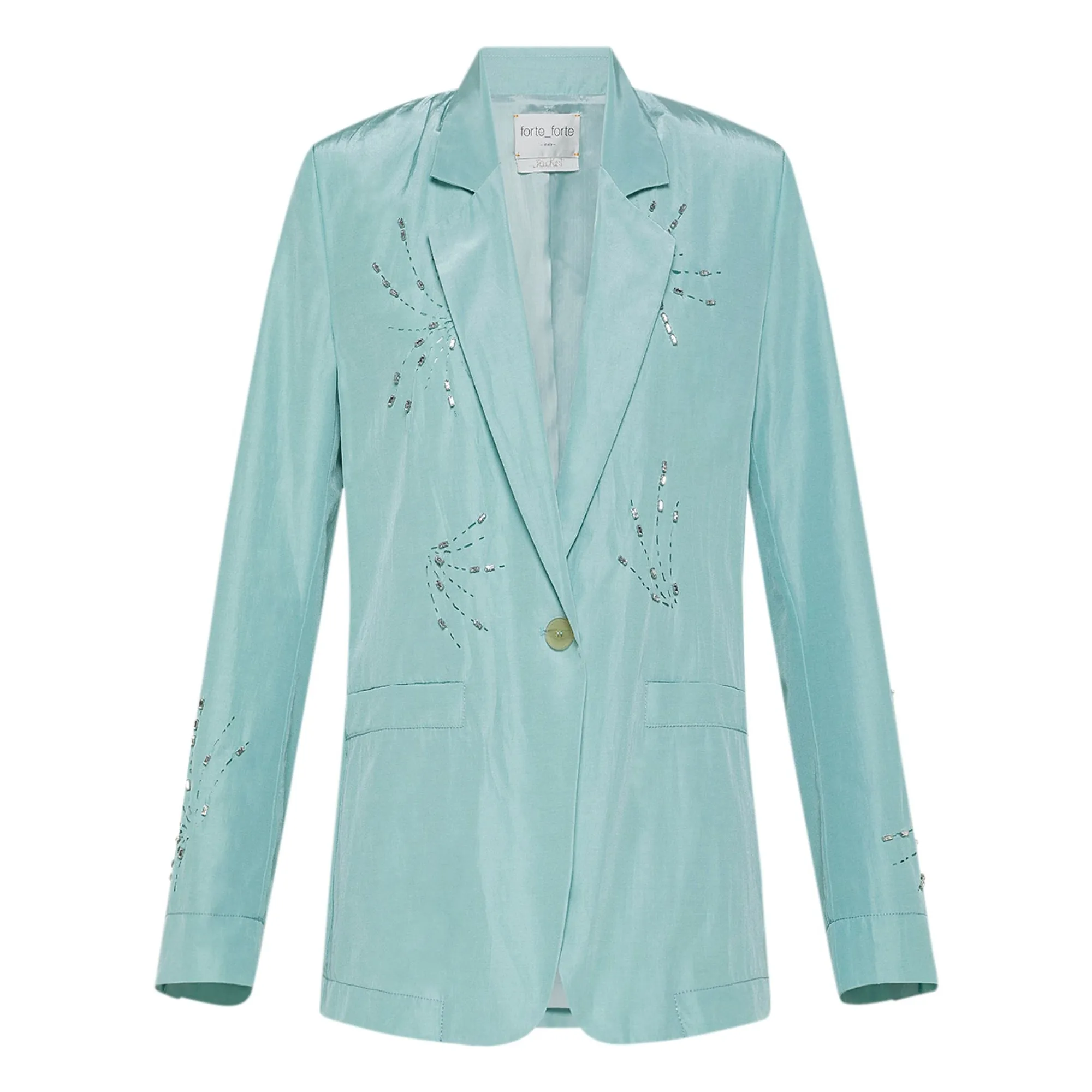 Forte Forte Aqua Boxy Taffeta Embroidered Jacket