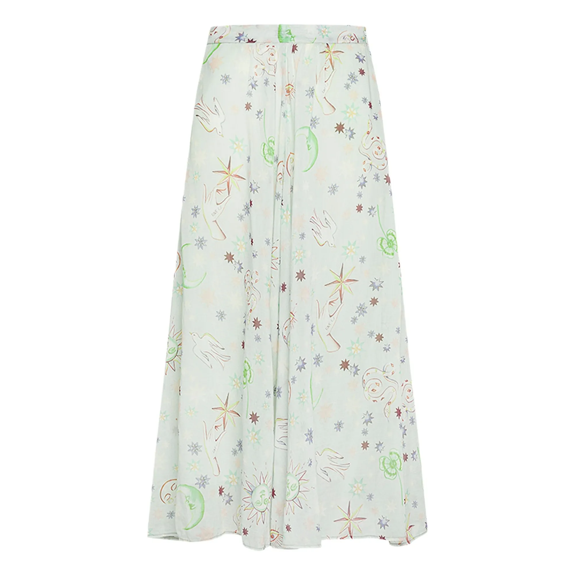 Forte Forte Light Blue Love Alchemy' Cotton And Silk Voile Skirt