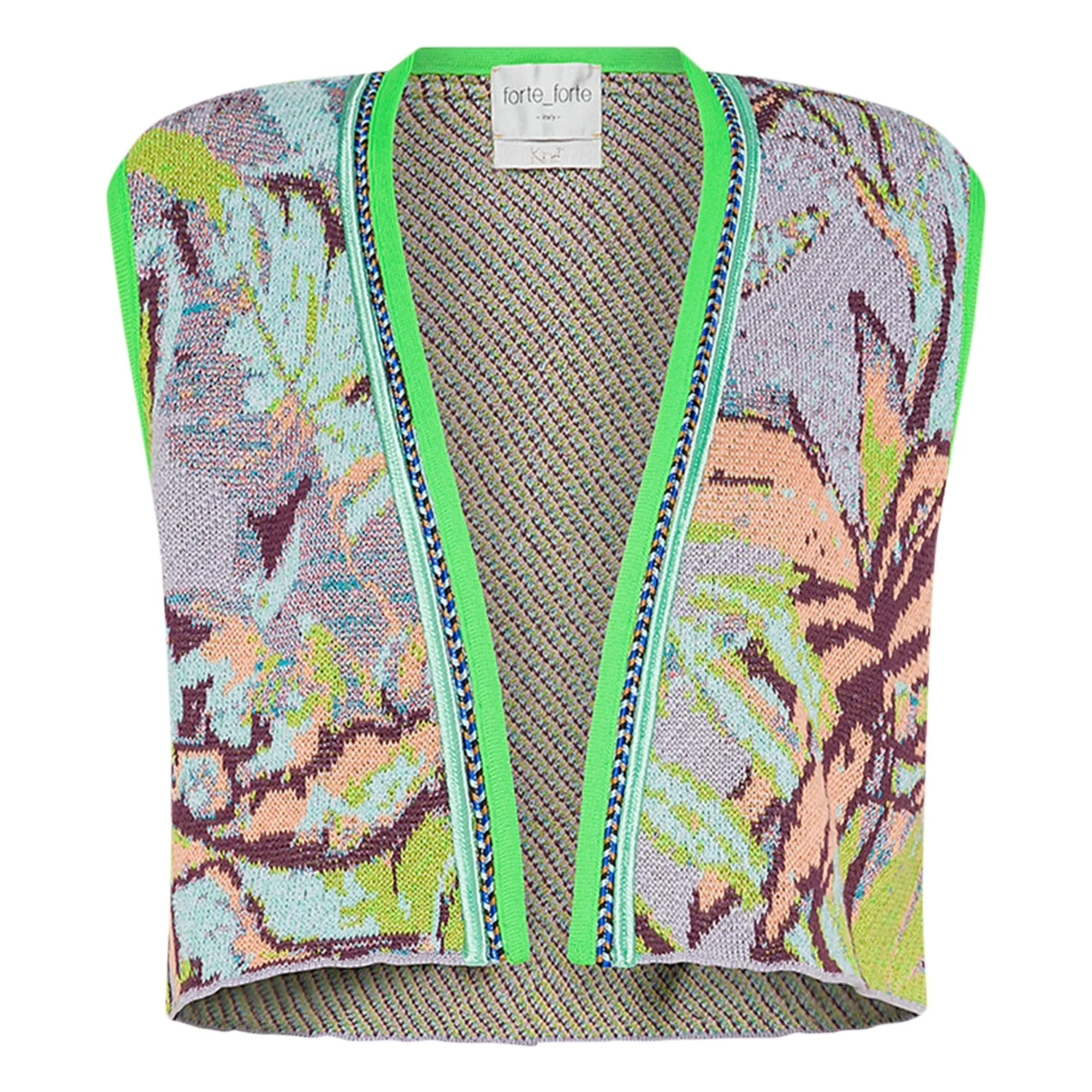 Forte Forte Blue Heaven' Jacquard Short Sleeveless Jacket
