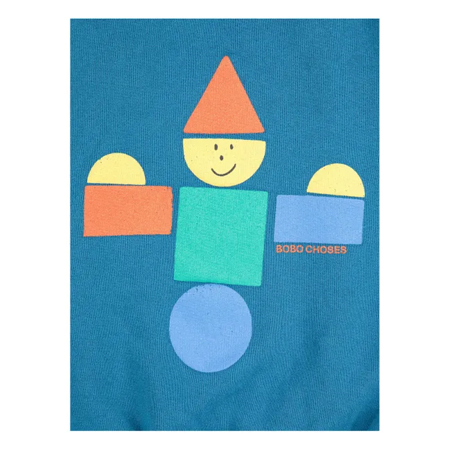 Set de sudadera y jogger de juguete de madera de algodón orgánico | Azul