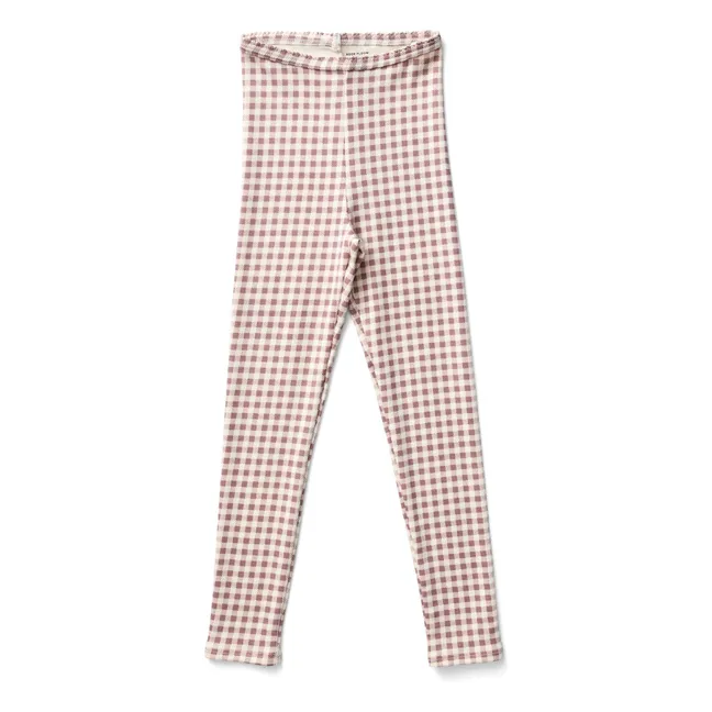 Stretch Gingham Organic Cotton Legging | Rosewood