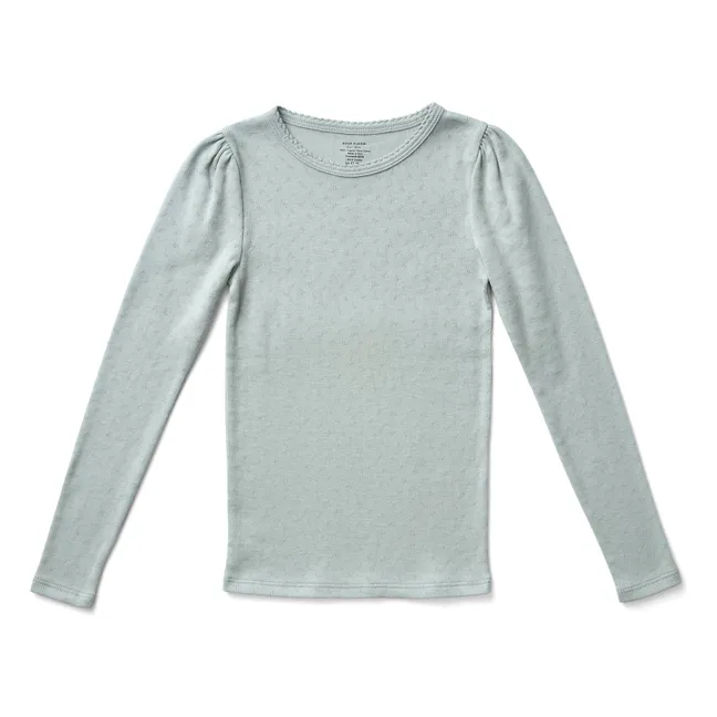 Pouf Pointelle Organic Cotton T-shirt | Pale blue