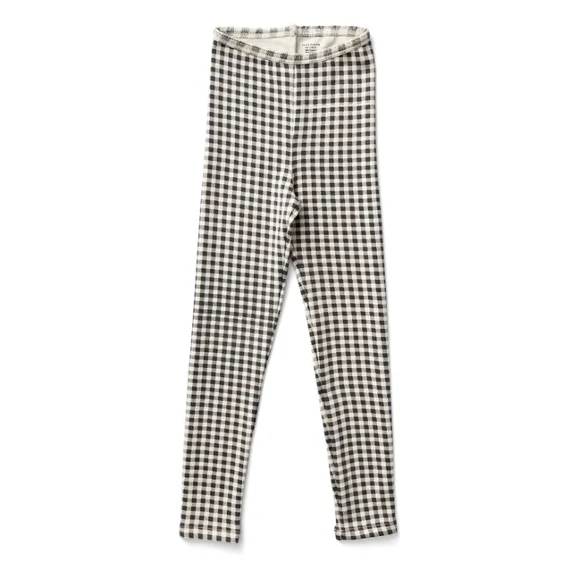 Legging Stretch Vichy Coton Bio | Gris foncé