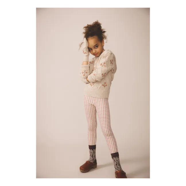 Legging Stretch Vichy Coton Bio | Bois de rose