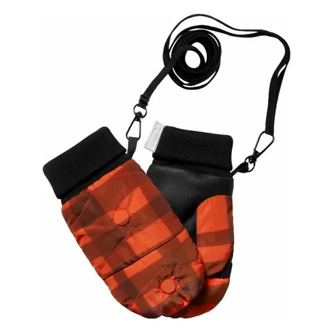 Exclusivité Fudoon X Smallable - Moufles Convertibles Mitaines Carreaux | Orange