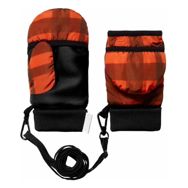 Exclusivité Fudoon X Smallable - Convertible Mittens Carreaux | Orange