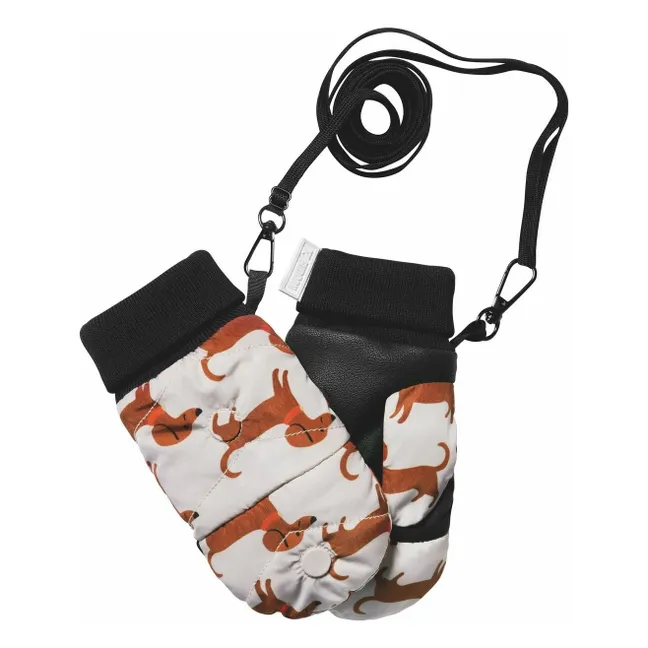 Exklusiv bei Fudoon X Smallable - Convertible Fäustlinge Mitts Teckel | Beige