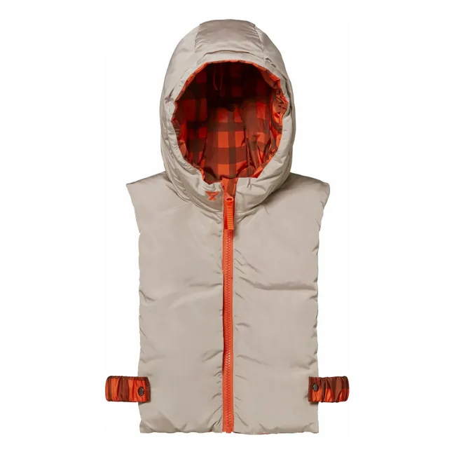 Exclusivité Fudoon X Smallable - Abrigo con capucha Carreaux reversible | Naranja