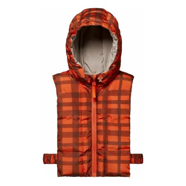 Exclusivité Fudoon X Smallable - Abrigo con capucha Carreaux reversible | Naranja