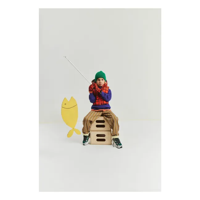 Exclusivité Fudoon X Smallable - Convertible Mittens Carreaux | Orange