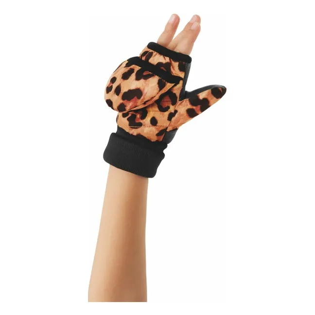 Exklusiv bei Fudoon X Smallable - Convertible Fäustlinge Mittens Leopard | Braun