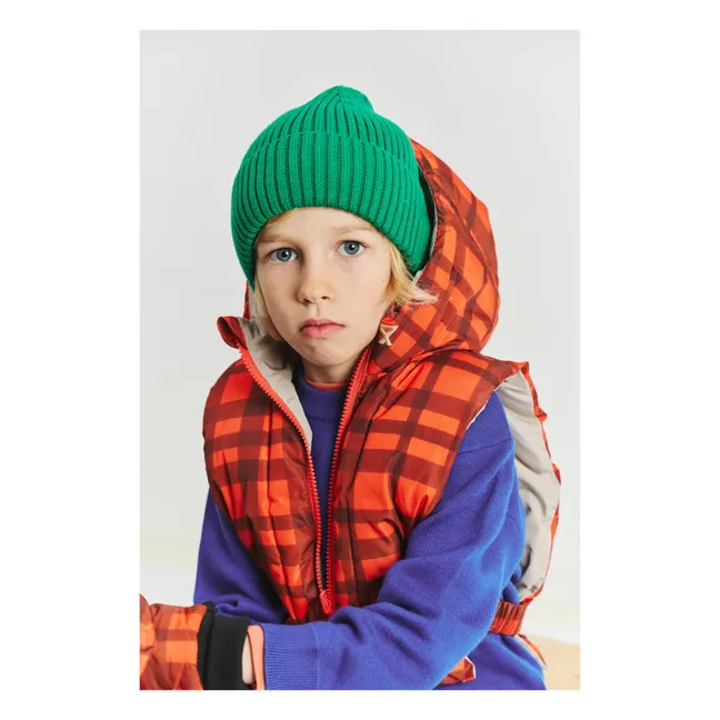 Exclusivité Fudoon X Smallable - Abrigo con capucha Carreaux reversible | Naranja