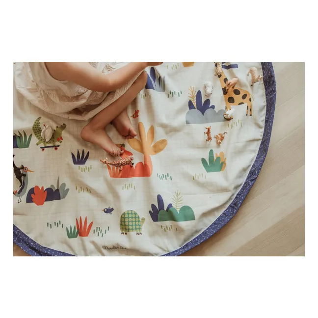 Noomad Puce et Pilou Saco de juegos/alfombra - Play&amp;Go x Moulin Roty | Azul