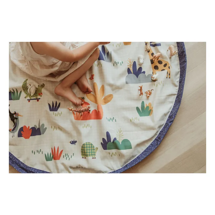 Sac/Tapis d'éveil Noomad Puce et Pilou - Play&Go x Moulin Roty | Bleu- Image produit n°6