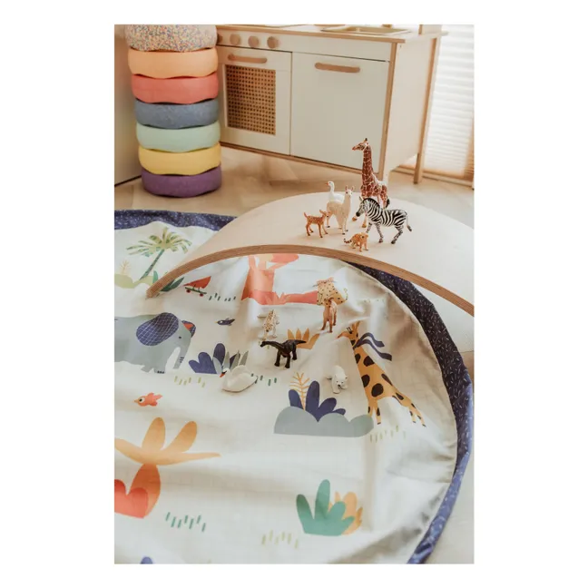 Noomad Puce et Pilou Saco de juegos/alfombra - Play&amp;Go x Moulin Roty | Azul