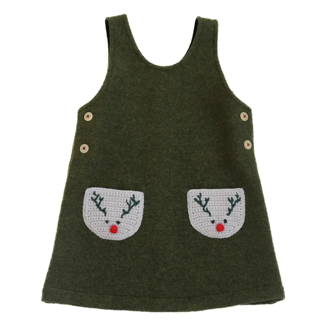 Vestido de lana merina Rudolph Felt | Verde