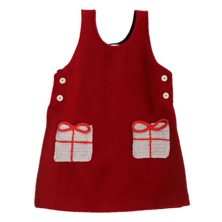 Robe Cadeaux de Noël Laine Feutrée Mérinos | Rouge- Image produit n°0