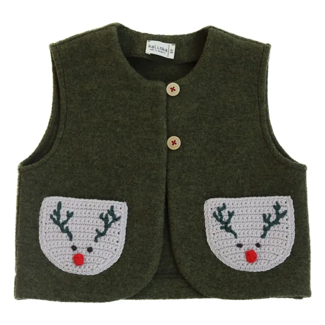 Gilet Rudolph in lana merino | Verde