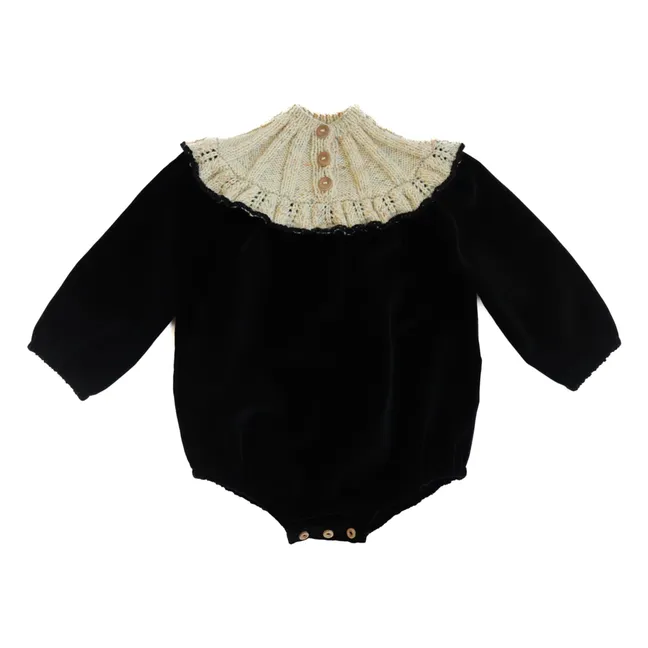 Pelele Sidra Terciopelo Lana Merino | Negro