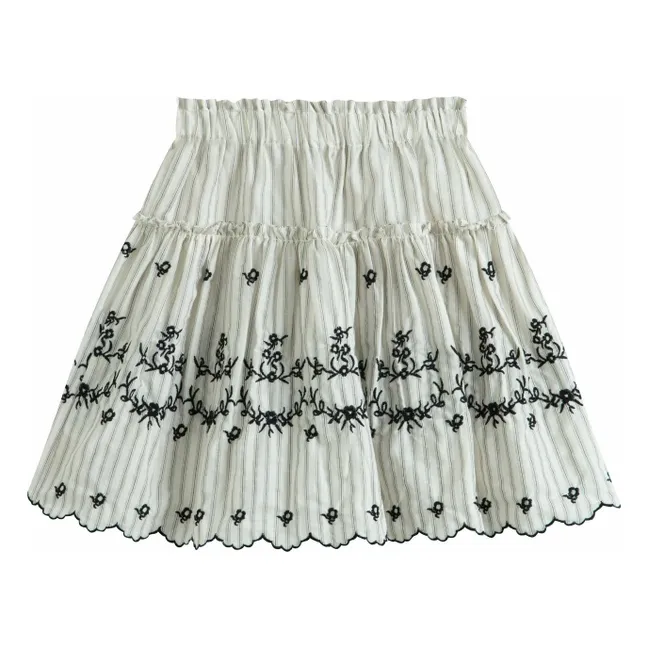 Falda de rayas Tatiana | Blanco