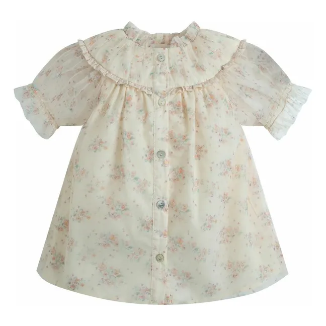 Marisol Mini vestido floral | Crema