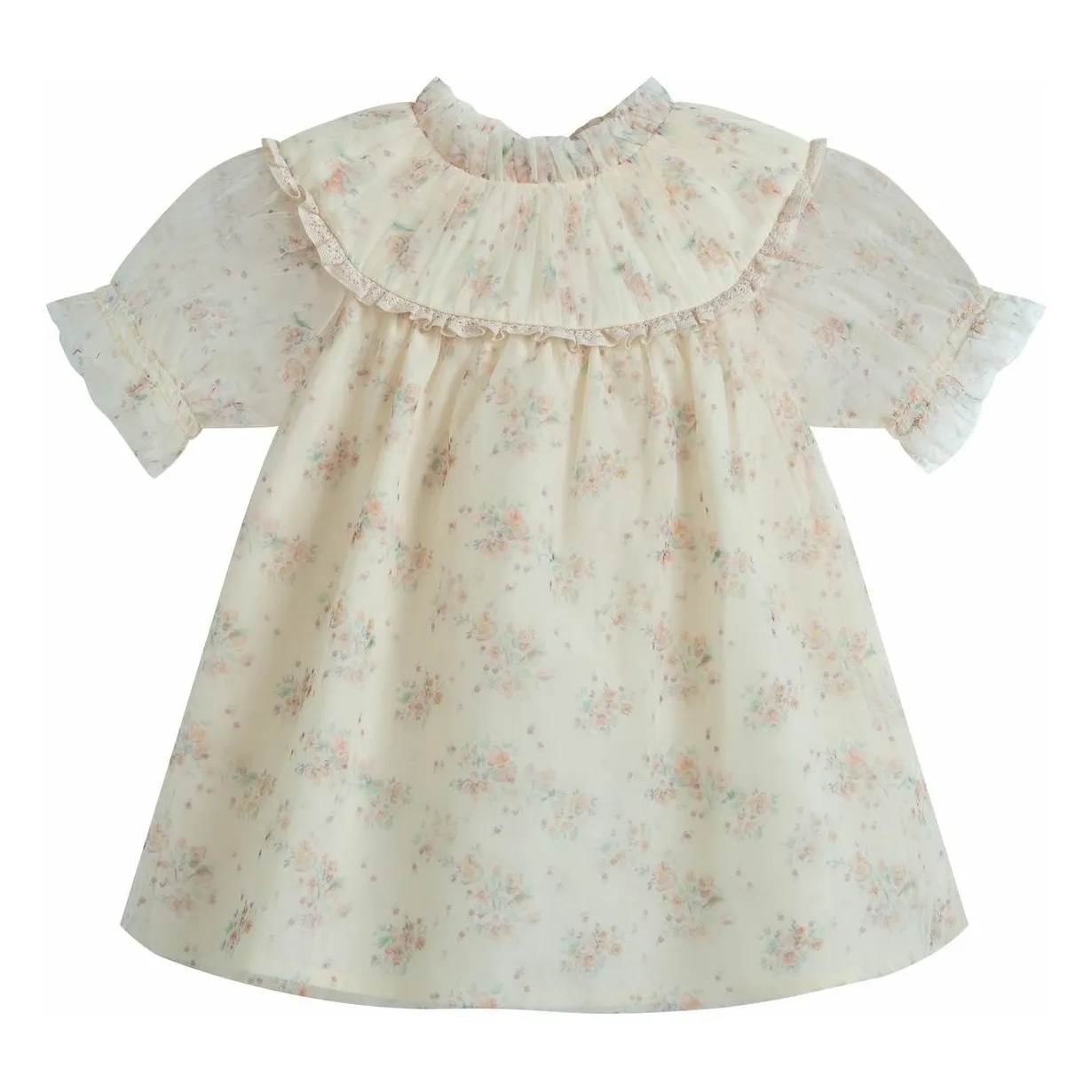 C'era Una Volta Cream Marisol Fleurie Mini Dress