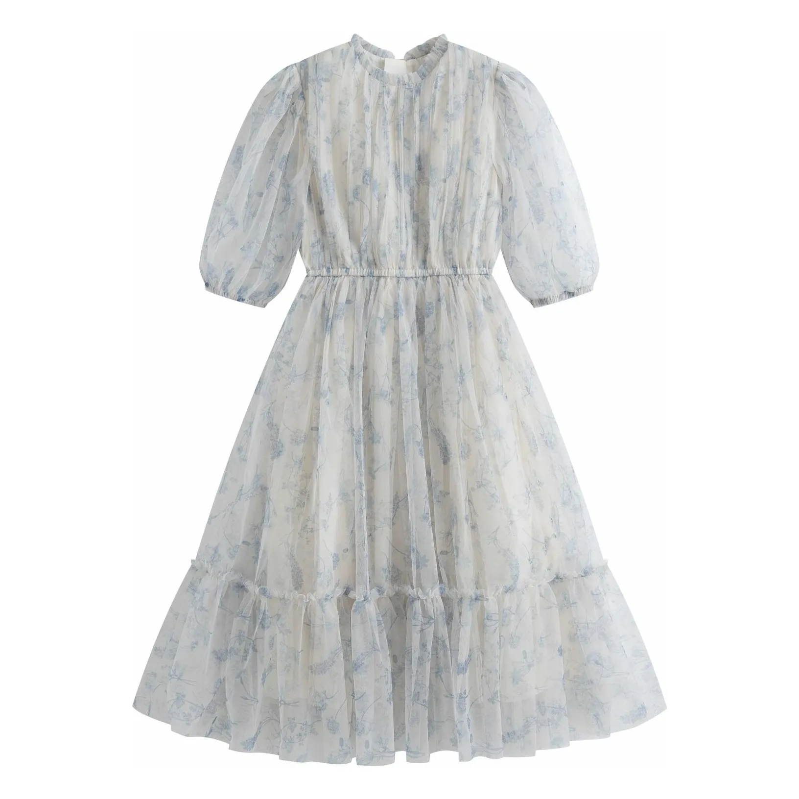 C'era Una Volta Grey Blue Donna Fleurie Dress