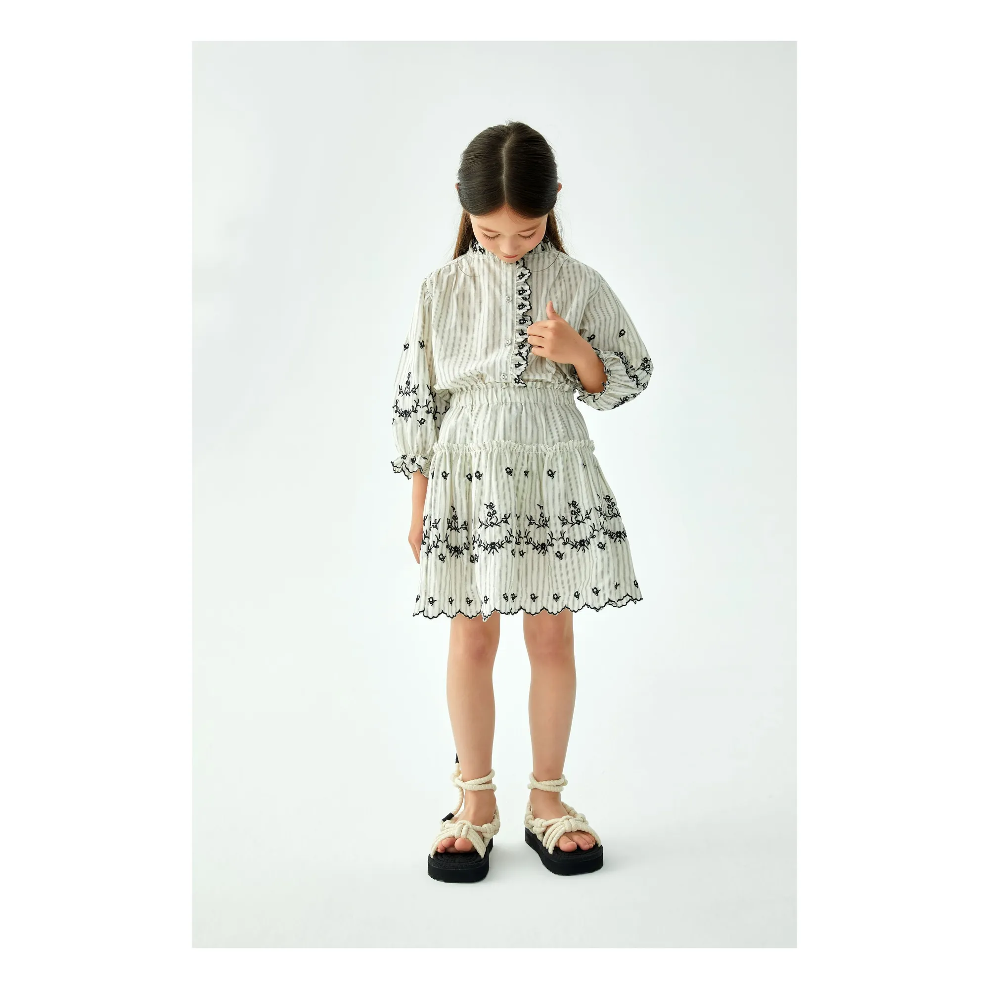 Jupe Tatiana Rayée | Blanc- Image produit n°1