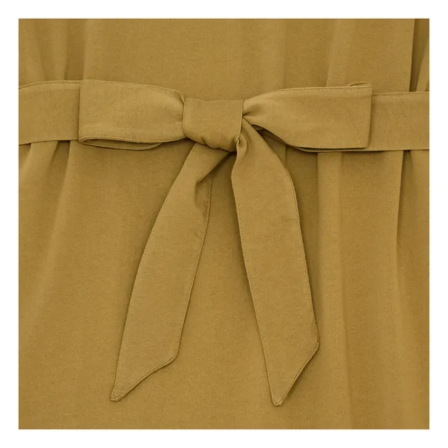 Slit Tank Dress Organic Cotton  | Olive green