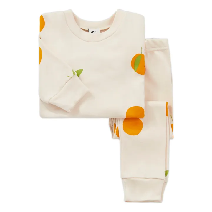 Pyjama Clémentines Coton Bio | Ecru- Image produit n°0