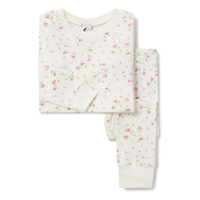 Organic cotton floral pyjamas | Ecru