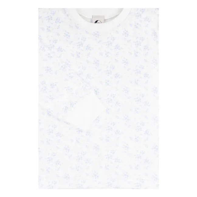 Pijama floral de algodón ecológico | Blanco