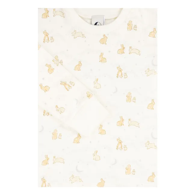 Pijama de conejito de algodón ecológico | Crudo