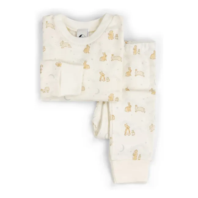 Organic cotton bunny pyjamas | Ecru