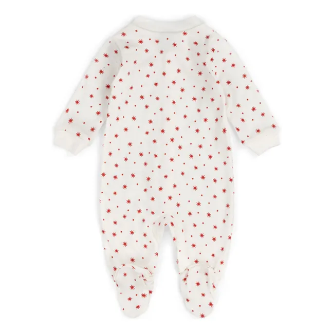 Pyjama avec pieds Etoiles Coton Bio | Blanc