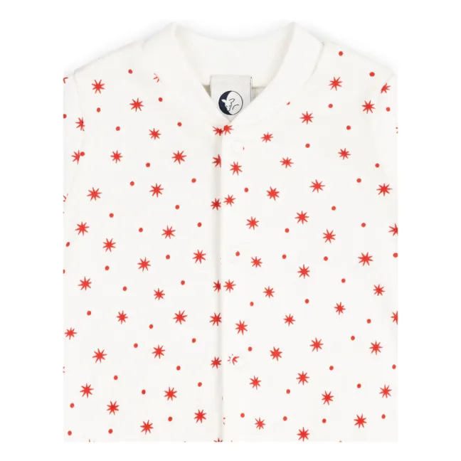 Pyjamas with feet Stars Organic cotton | White