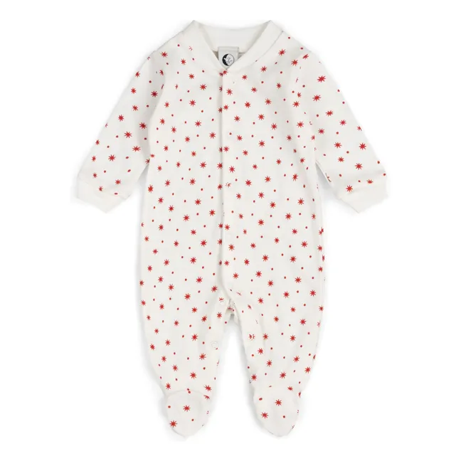 Pigiama con stelle ai piedi Cotone organico | Bianco