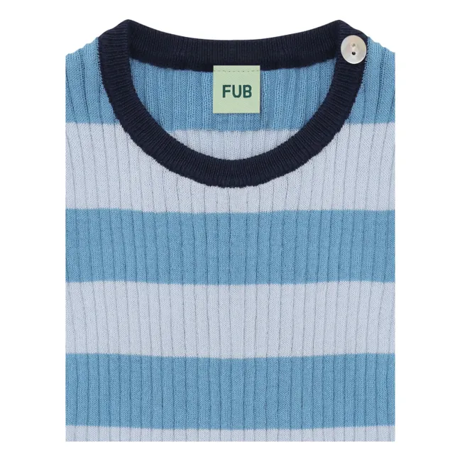 Camiseta de punto de algodón orgánico | Azul