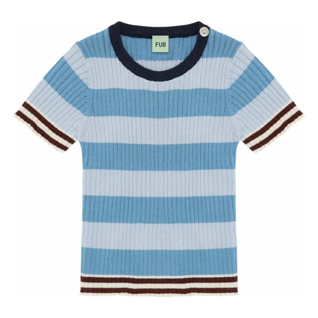 Camiseta de punto de algodón orgánico | Azul