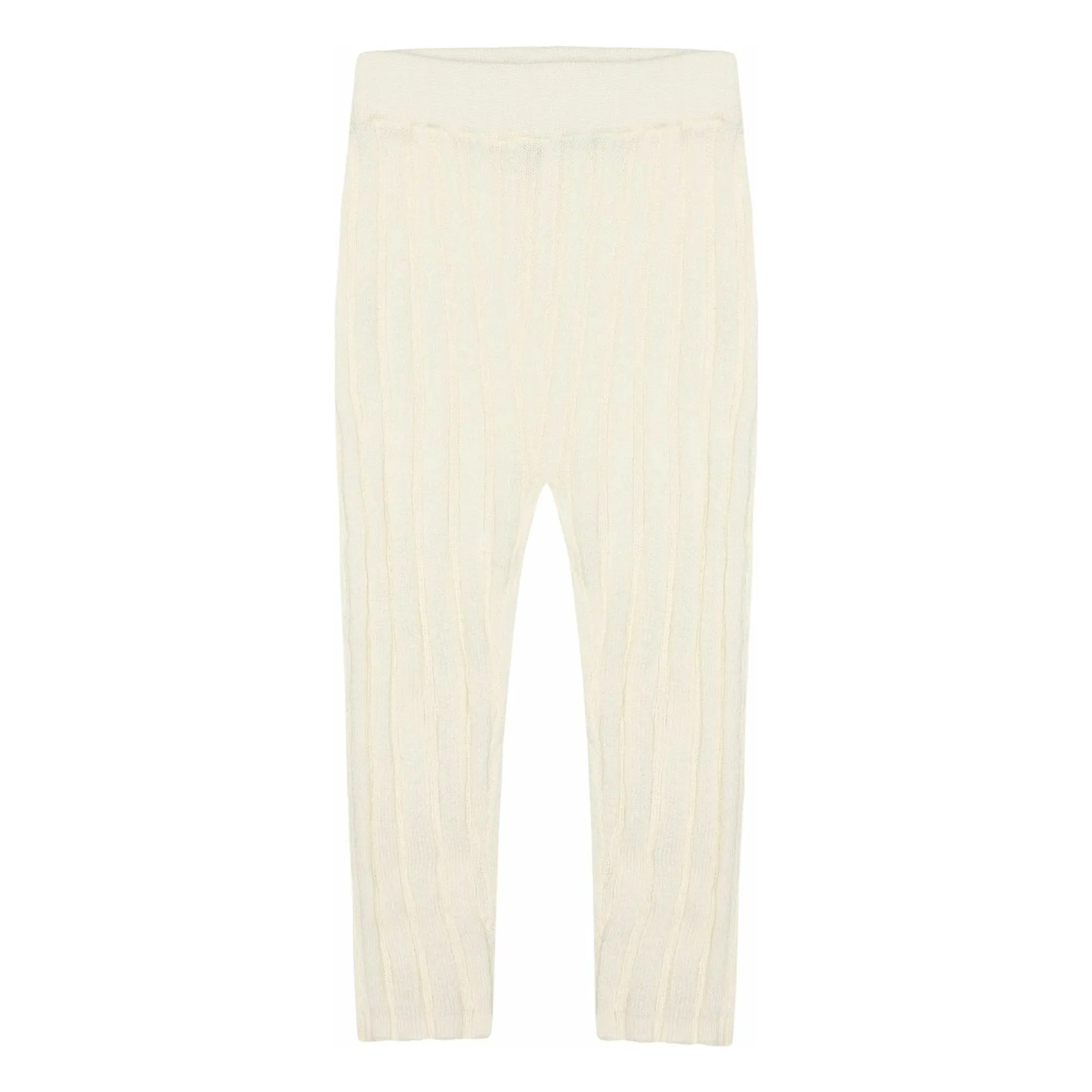 Fub Ecru Organic Cotton Fine Knit Ribbed Legging