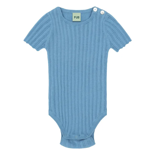 Body de punto fino de algodón orgánico | Azul Mar