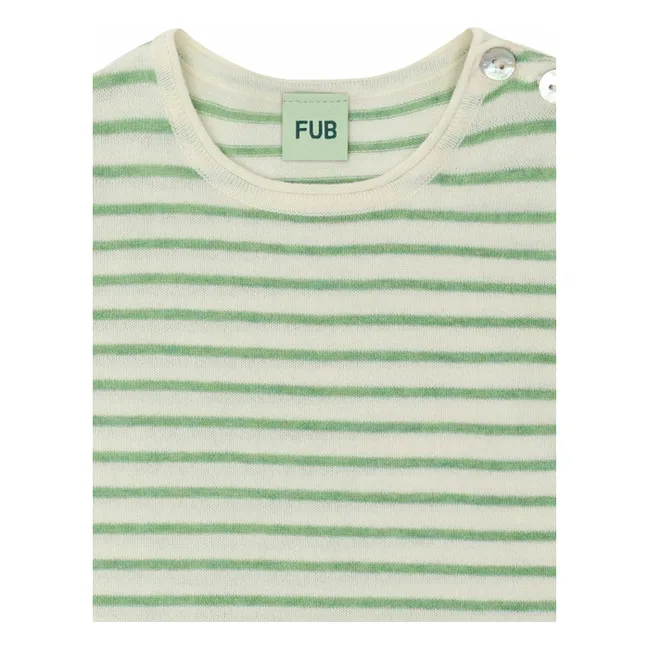 Body Rayé Maille Coton Bio | Vert