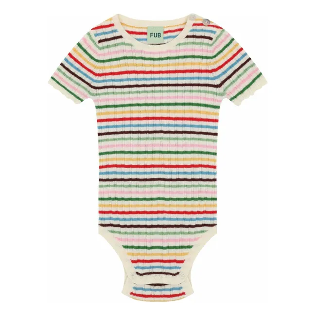 Body Rayé Côtelé Maille Fine Coton Bio | Rouge