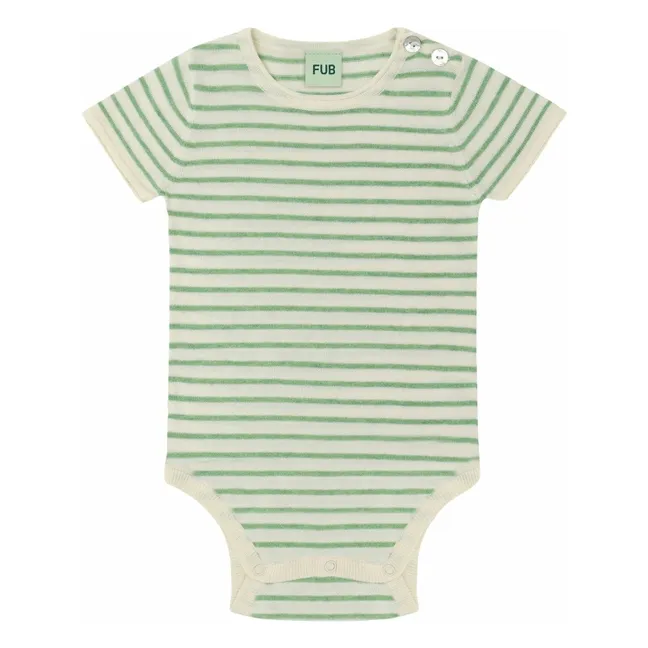 Body Rayé Maille Coton Bio | Vert