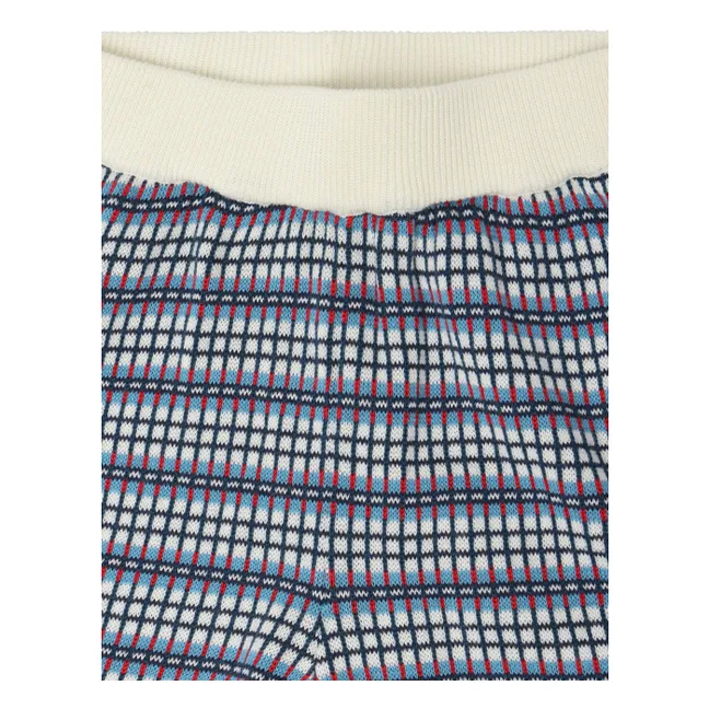 Organic Cotton Fine Knit Check Shorts | Ecru