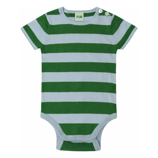 Striped organic cotton bodysuit | Ecru