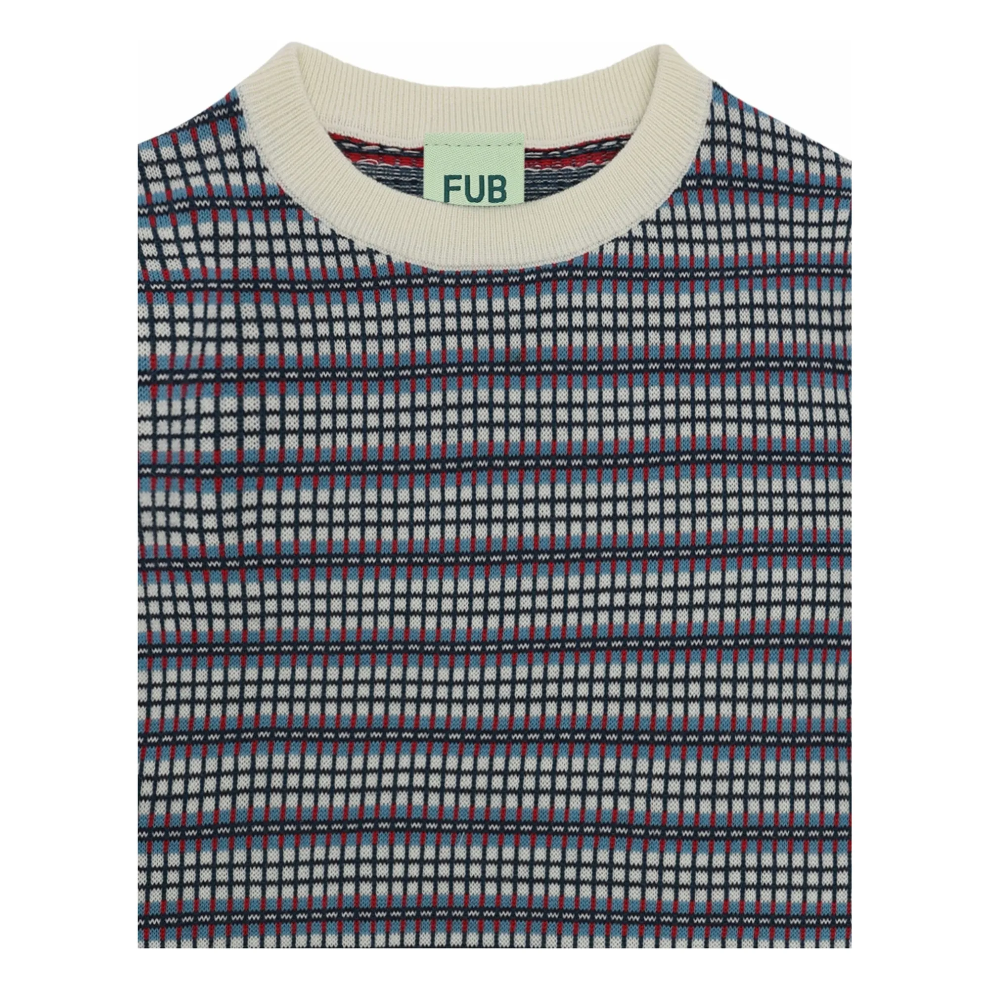 Pull Carreaux Maille Fine Coton Bio | Ecru- Image produit n°2