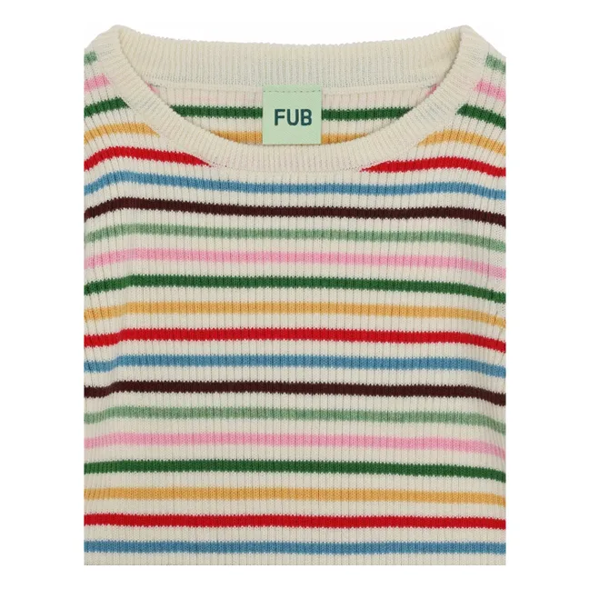 Organic Cotton Fine Knit Ribbed Sweater | Red