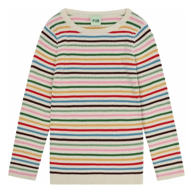 Pull Côtelé Maille Fine Coton Bio | Rouge